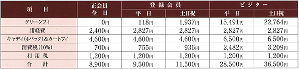 プレー料金